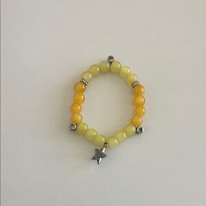 Yellow and Orange Beaded Bracelet with Star Charm